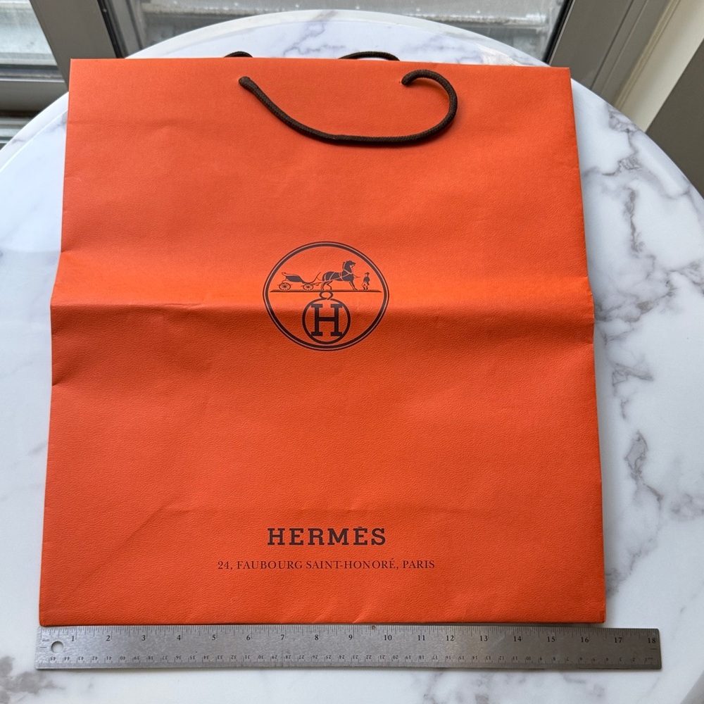 Hermes Orange Shopping Bag